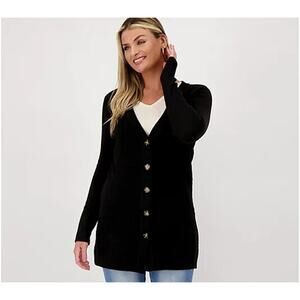 ALL WORTHY HUNTER MCGRADY‎ NEW $84 Button Front Cardigan in Black XS